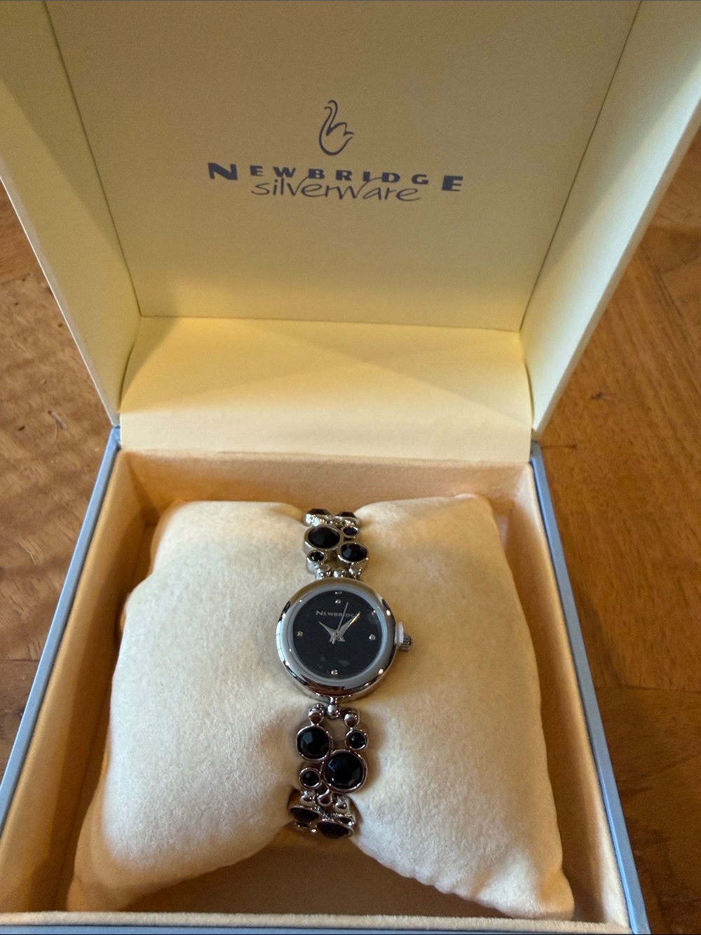 Newbridge Silverware Black Stone Bracelet Watch